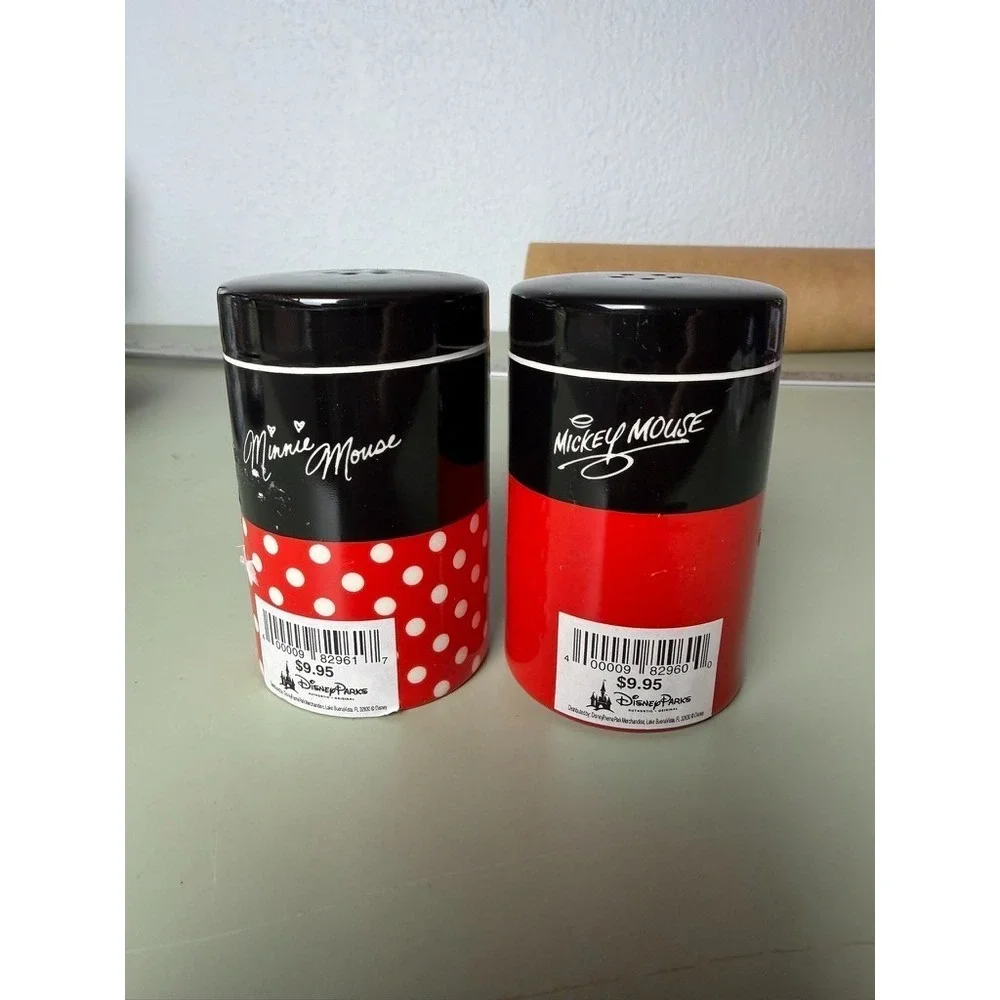 Disney‎ Parks Mickey Minnie Mouse Salt Pepper Shakers Ceramic Set New Tags